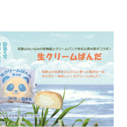 生クリームぱんだ （青うめ） 10個 もっちりふわふわのパンで包んだ絶品パン【inm910】 113771 - 和歌山県北山村