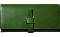 本革ベルト付き長財布　フィーユ(緑色)
