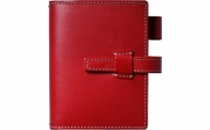 本革ベルト付きトラベラーズノート パスポートサイズ対応カバー　ルージュ(赤色)