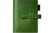 本革ベルト付きトラベラーズノート パスポートサイズ対応カバー　フィーユ(緑色)