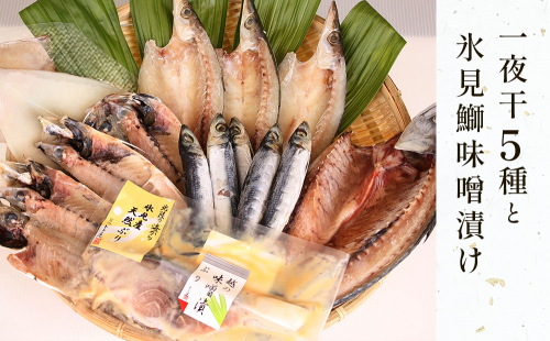 氷見 堀与おすすめ一夜干5種と氷見鰤味噌漬け 富山県 氷見市 干物 詰め合わせ 食べ比べ セット ブリ ぶり 切り身 1139933 - 富山県氷見市