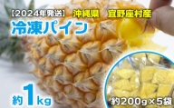 [2024年発送]沖縄県 宜野座村産 冷凍パイン約1kg