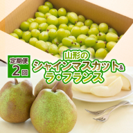 [定期便2回]山形の シャインマスカット&ラ・フランス[令和8年産先行予約]FU23-798