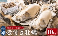 ＜訳あり・不揃い＞ 冷凍殻付き牡蠣 10kg 宮城県 石巻市 三陸産 カキ かき 加熱用