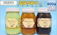 国産生はちみつ　アカシア・クリ・ソバ　600g 3本セット　蜂蜜 食べ比べ 上田市 長野県