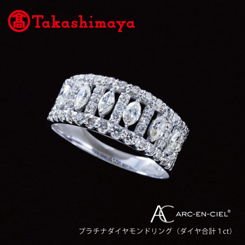 【高島屋選定品】プラチナダイヤモンド リング（ダイヤ合計 １ct）【鑑別書付き ARC-EN-CIEL (アルカンシェル) ジュエリー プレゼント ギフト ファッション アクセサリー 贈り物 贈答 お祝い 記念日】 TUC0005 1151343 - 大阪府泉佐野市