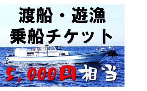 【渡船・遊漁】乗船チケット　5000円相当 115190 - 島根県海士町