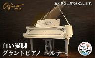白い猫脚 グランド ピアノ 「ルナ」　KAWAI GL-10 ハンドペイント バラ 名入れ 猫脚 ロココ調【配送不可地域：沖縄県・離島】