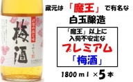 No.3030 【魔王の蔵元】白玉醸造の「プレミアム梅酒」5本セット