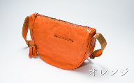 【オレンジ】半月型ショルダー ヌメゴート 山羊革 ゴート革 バッグ 革 ショルダーバッグ プレゼント