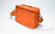 【オレンジ】 箱型ショルダー ヌメゴート 山羊革 ゴート革 バッグ 革 ショルダーバッグ プレゼント 3色
