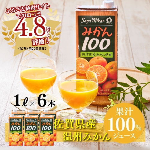 さがみかん100 1L×6本:B110-051 116384 - 佐賀県佐賀市