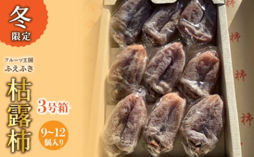 ＜25年12月から発送 先行予約＞山梨県笛吹市産 ころ柿 枯露柿 小 3号箱(9～12個) 156-013