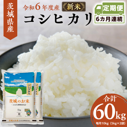 【 定期便 6ヶ月 】 茨城県産 コシヒカリ 10kg ( 5kg × 2袋 ) 米 お米 コメ 白米 こしひかり 茨城県 精米 新生活 応援 [DK011ci] 1168853 - 茨城県筑西市