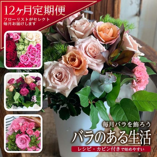 SL0140　【12回定期便】毎月バラを飾ろう 「バラのある生活 12」 116955 - 山形県酒田市
