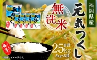 【令和5年産】福岡県産 元気つくし 無洗米 25kg お米 ご飯 米