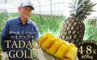 TADAO GOLD　4～8玉　約9kg【ゴールドバレル】2025年発送 ゴールドバレル パインアップル タダオゴールド たまき ただお 逸品 パイン職人 最高級 国産パイン パイナップル パイン 匠 高級フルーツ 南国フルーツ 特別 希少 玉城忠男 農家直送 沖縄 東村