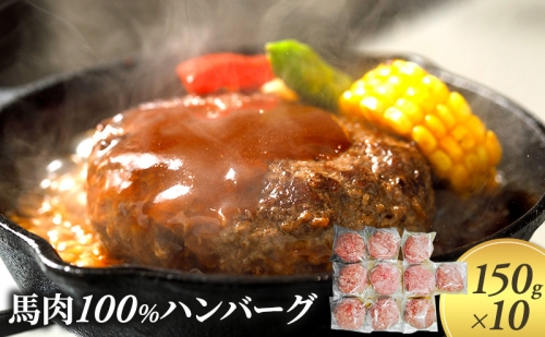 ハンバーグ 馬肉 100% 150g×10個 肉 馬 ひき肉 挽肉 1172366 - 熊本県錦町