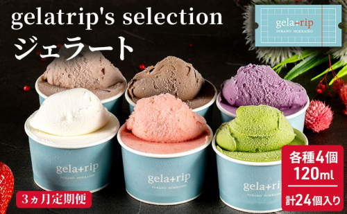 ≪3ヵ月定期便≫ gelatrip's selection ジェラート24個BOX 1174015 - 北海道上富良野町