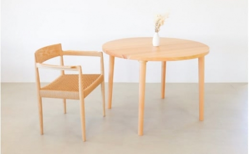 ひのきの丸テーブル　 杢美-Mokuharu- おしゃれ 木製 木 ひのき ダイニング 1174771 - 和歌山県新宮市