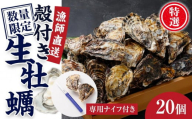 ★先行予約★【2月発送】特選！殻付き生牡蠣 20個【漁師直送！】