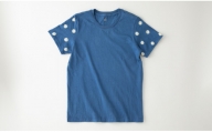 071N706-1 京都・嬉染居　京鹿の子絞の天然藍染めTシャツ（袖水玉）レディース color３・サイズ１(S) [高島屋選定品］