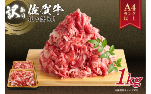 佐賀牛 訳あり 切り落とし 1kg (500g×2p) 159-J1695