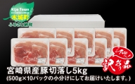 【令和5年6月12日から値上げ予定】【訳あり】宮崎県産豚切り落とし5kg(500g×10パック) K16_0055