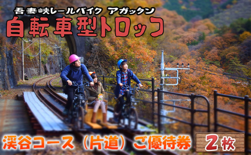 体験　自転車型トロッコ「アガッタン」優待券2枚 体験チケット  118886 - 群馬県東吾妻町