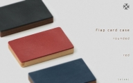 Flap card case -  rounded　red/SASAKI【旭川クラフト(木製品/名刺入れ)】フラップカードケース / ササキ工芸