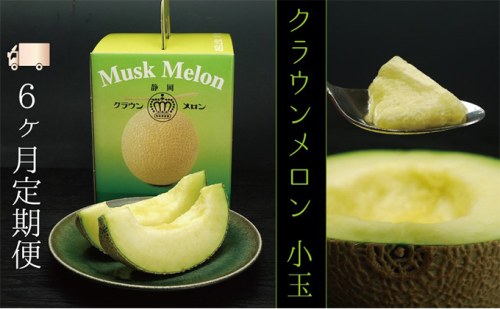 【6ヶ月定期便】クラウンメロン（白等級）小玉　１玉入 果物類 メロン青肉  119020 - 静岡県袋井市