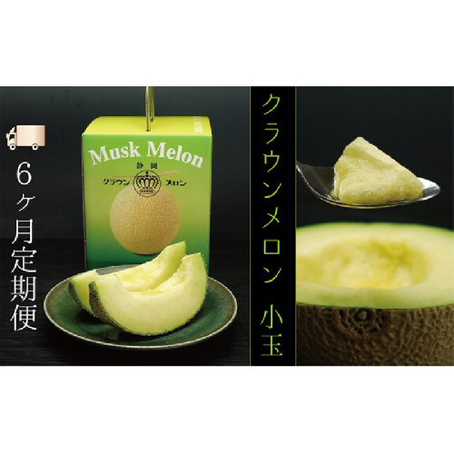 【6ヶ月定期便】クラウンメロン（白等級）小玉　１玉入 果物類 メロン青肉  119020 - 静岡県袋井市