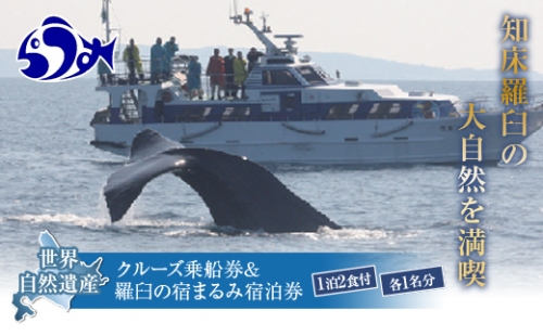 株式会社まるみクルーズ乗船券&羅臼の宿まるみ宿泊券セット(各1名分) F21M-075 119049 - 北海道羅臼町