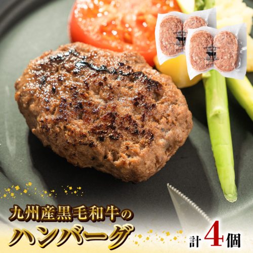 九州産黒毛和牛のハンバーグ(100g×2個入り)×2パック N0105-YA0302 1192358 - 宮崎県延岡市