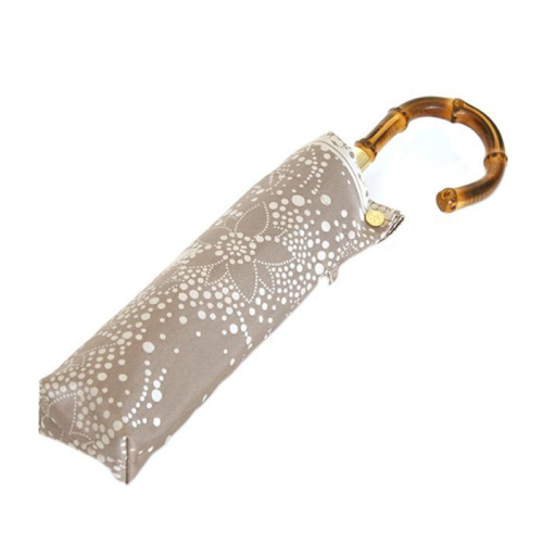 槙田商店【晴雨兼用 折りたたみ傘】kirie ドットフラワー:モカブラウン FAA5028 119527 - 山梨県富士河口湖町