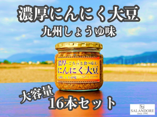 大容量 濃厚 にんにく大豆 九州しょうゆ味 16本 セット  1195927 - 福岡県朝倉市