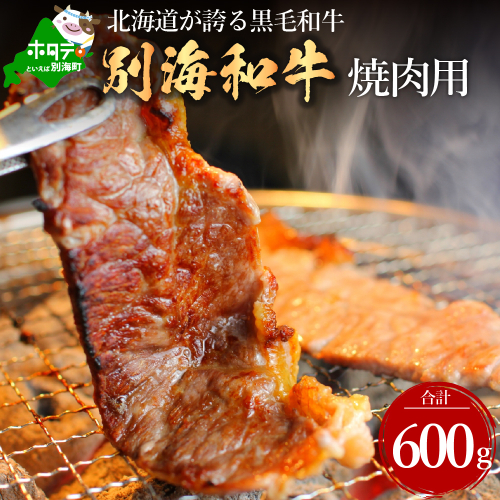 黒毛和牛「別海和牛」焼肉用600g【北海道別海町産】300g×2パック（ 肉 牛肉 北海道産肉 北海道産牛肉 道産肉 道産牛肉 肉ギフト 牛肉ギフト 肉セット 牛肉セット 肉お取り寄せ 牛肉お取り寄せ 肉送料無料 牛肉送料無料 ） 119605 - 北海道別海町