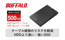 【ふるさと納税】BUFFALO バッファロー ポータブル SSD 500GB TypeA & TypeC USB 電化製品 家電 パソコン PC周辺機器 パソコン周辺機器