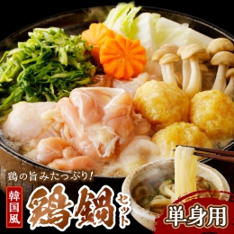 【ふるさと納税】京都・京丹後の若鶏と九条ネギの韓国風鶏鍋セット（単身用セット）