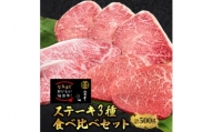 ＜ステーキ食べ比べ3種＞仙台牛サーロイン・トモサンカク・マルシン　計500g【1463137】