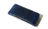 BAGGY PORT（バギーポート）藍染ダイヤモンドパイソン（蛇革）ラウンドロングウォレット HRD-2000