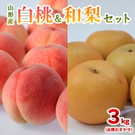 山形産白桃＆和梨セット 秀品 3kg(品種おまかせ) 【令和6年産先行予約】FS23-867