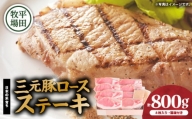 日本の米育ち平田牧場 三元豚ロースステーキ 100g×8（計800g）　T036-013