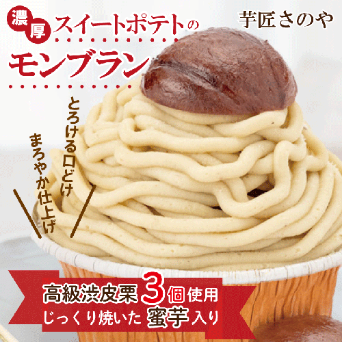 高級渋皮栗3個と芋匠さのや自慢のスイートポテトが入ったモンブラン!640g(4個×160g) 010B1005 120285 - 大阪府泉佐野市