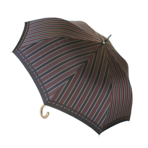 槙田商店【紳士雨傘】長傘 Tie Stripe×Plain ワイン FAA5013 120321 - 山梨県富士河口湖町