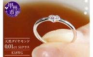 指輪 天然 ダイヤモンド 小指 ミル打ち ハート SIクラス【K18WG】r-122（KRP）G05-1410