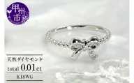 指輪 天然 ダイヤモンド SIクラス ねじりデザイン 小指【K18WG】r-125（KRP）G01-1410