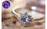 指輪 天然 ダイヤモンド 0.21ct フラワー リング SIクラス【K10WG】r-21（KRP）G64-1413