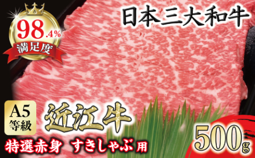 A5等級 未経産雌限定 特撰近江牛　赤身　すきやき　しゃぶしゃぶ500ｇ折箱入り【FO10W】 1204440 - 滋賀県近江八幡市