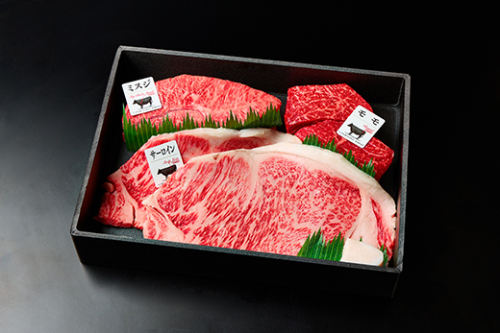 A5等級 未経産雌限定 特撰近江牛ステーキ 厳選３種盛 合計1kg【FO16W】 1204493 - 滋賀県近江八幡市